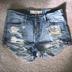 Abercrombie and Fitch Distressed Denim Shorts